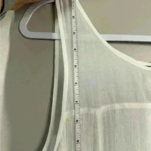 Anthropologie leifsdottir white gauze cotton dress medium cool asymmetrical midi - Picture 10 of 11